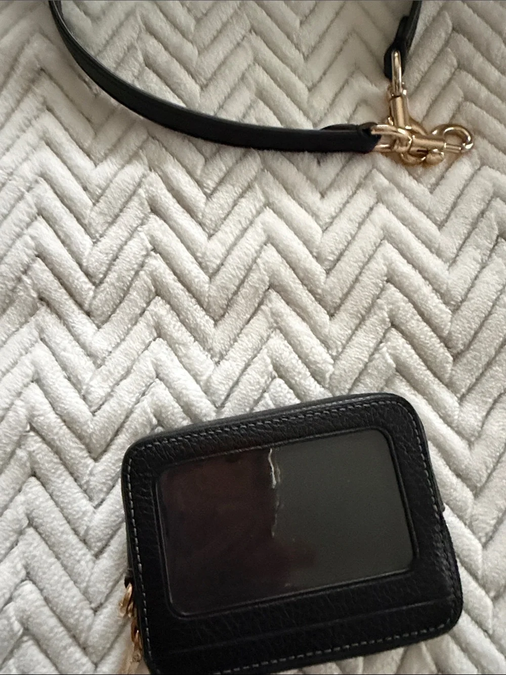 Coach Black Leather Crossbody with Gold Hardware and Cardholder